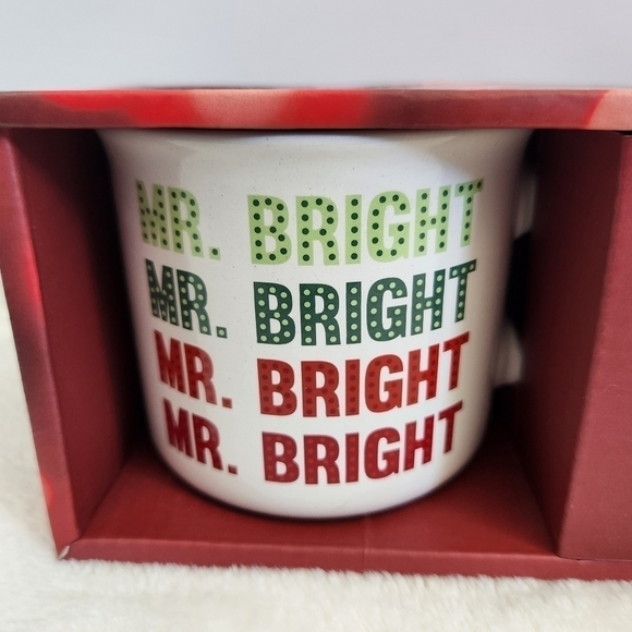 NIB St Nicholas Square Holiday Christmas Mr Bright Mrs Merry Mug Gift Set 14 Oz - Picture 3 of 6